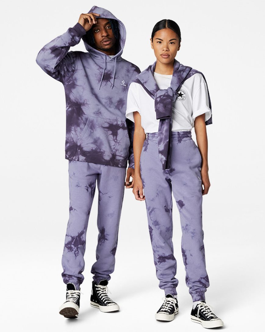 Men's Converse Go-To Star Chevron Washed Standard Fit Sweatpants Purple | AU 489ECE